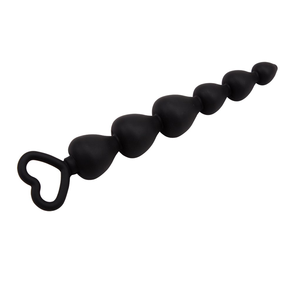 Секс игрушки - Анальная елочка сердечки Chisa Black Mont Elite Lover's Beads 17см /2,5см 3