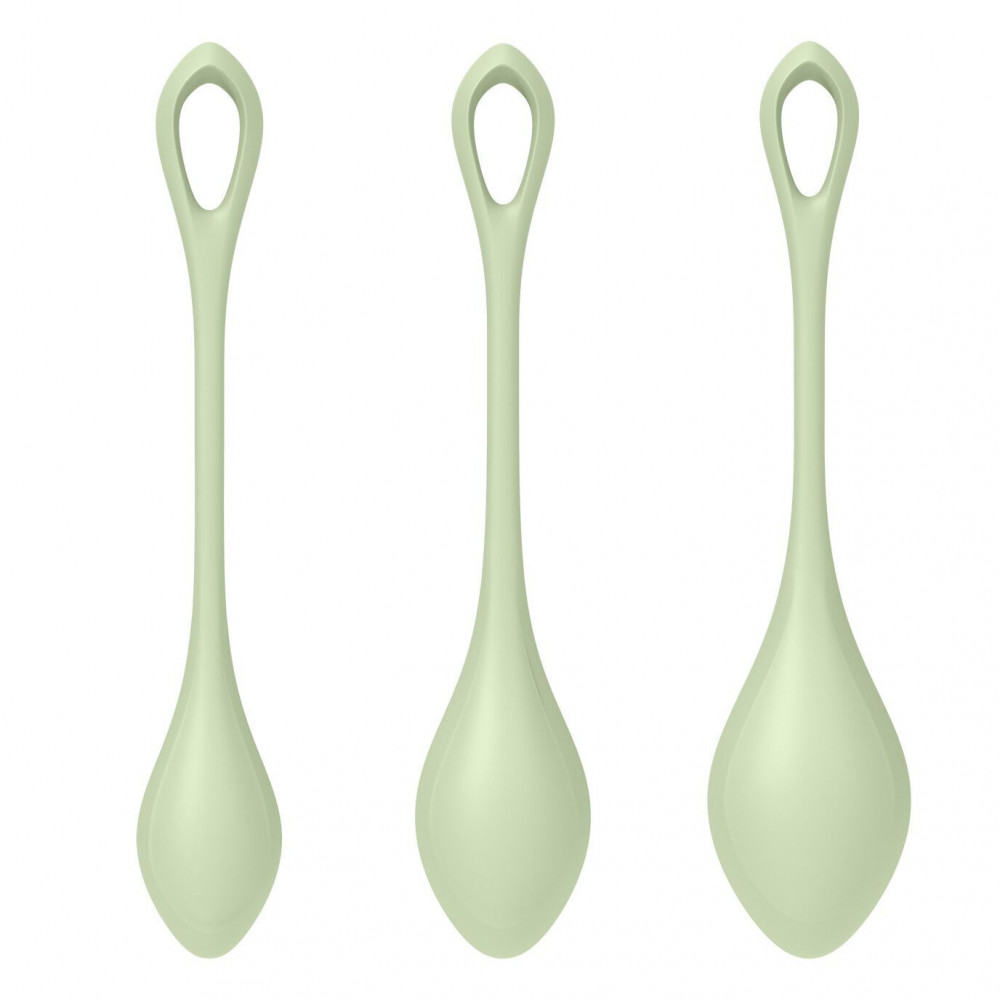 Вагинальные тренажеры - Набор йони бусин Satisfyer Yoni Power 2 Light Green (мятая упаковка) 3