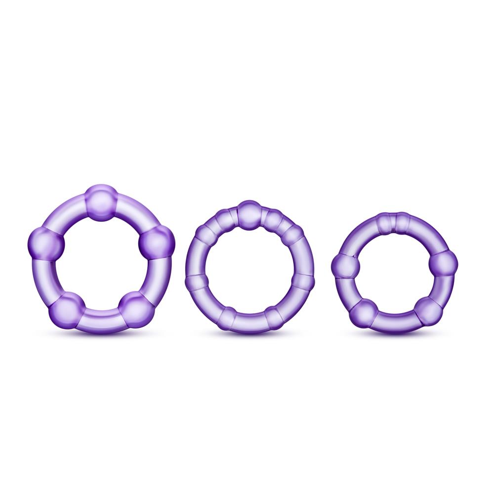 Эрекционное кольцо - Набор эрекционных колец STAY HARD BEADED PURPLE 2