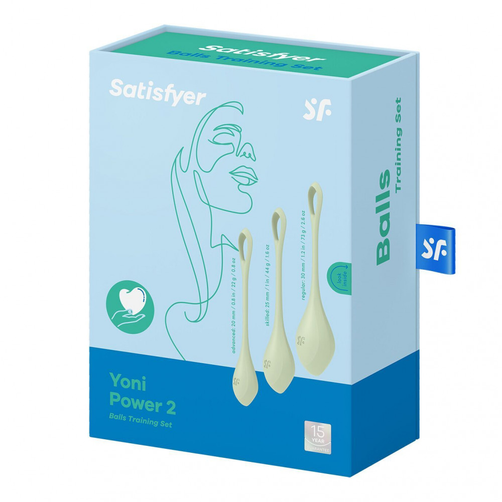 Вагинальные тренажеры - Набор йони бусин Satisfyer Yoni Power 2 Light Green (мятая упаковка) 5