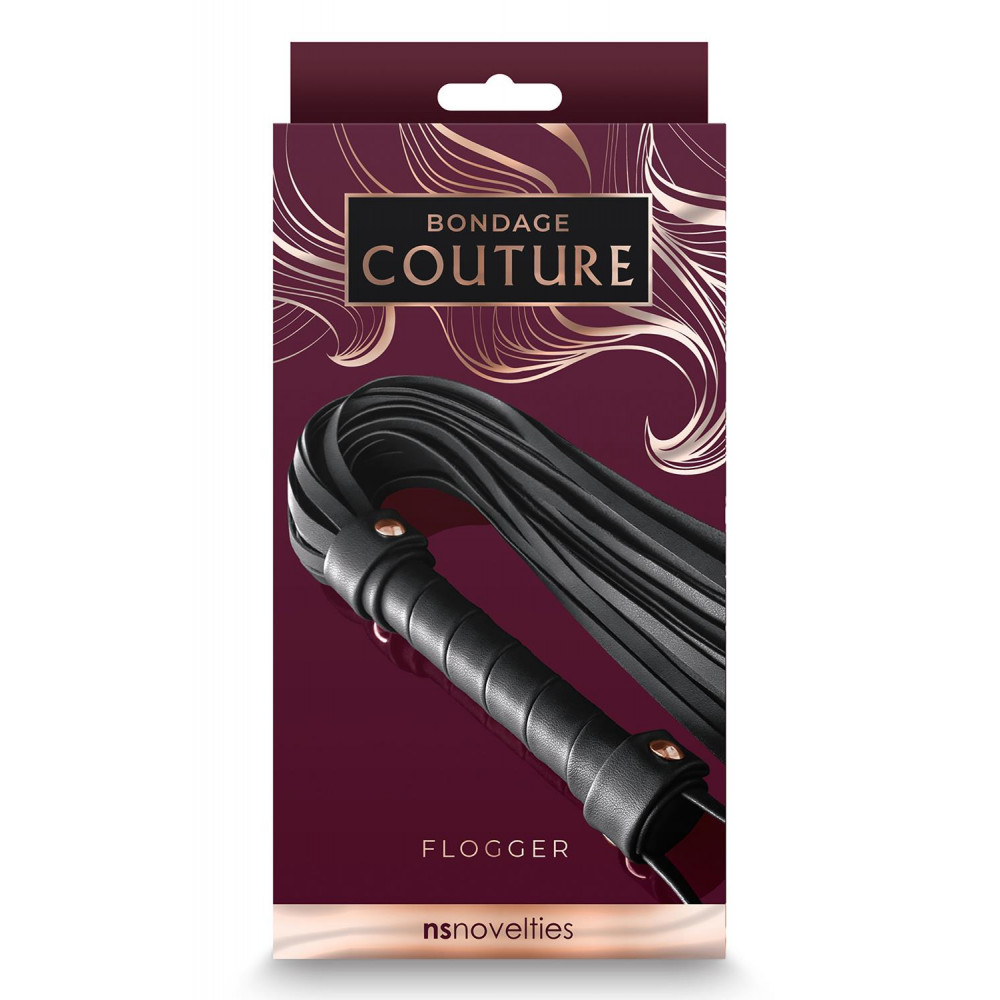 Секс игрушки - Флоггер NS Novelties BONDAGE COUTURE FLOGGER BLACK 1