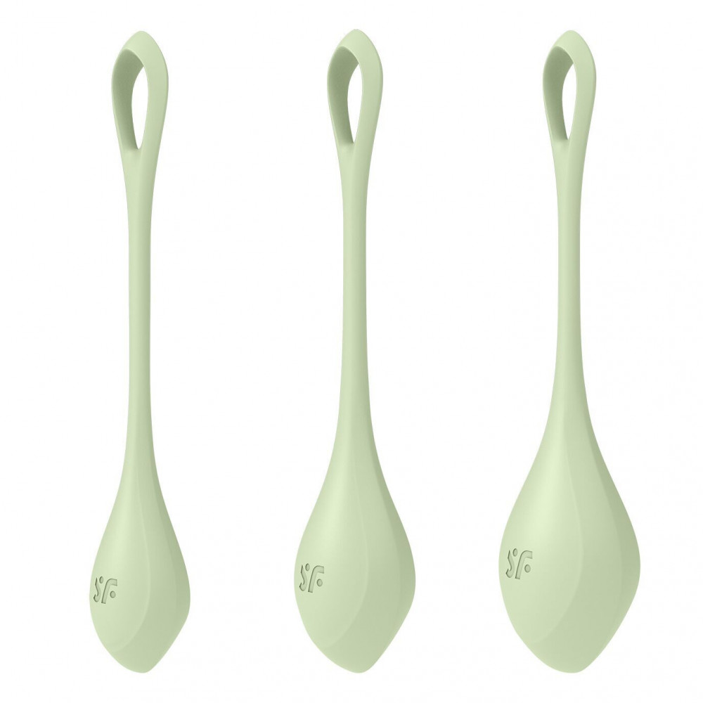 Вагинальные тренажеры - Набор йони бусин Satisfyer Yoni Power 2 Light Green (мятая упаковка)