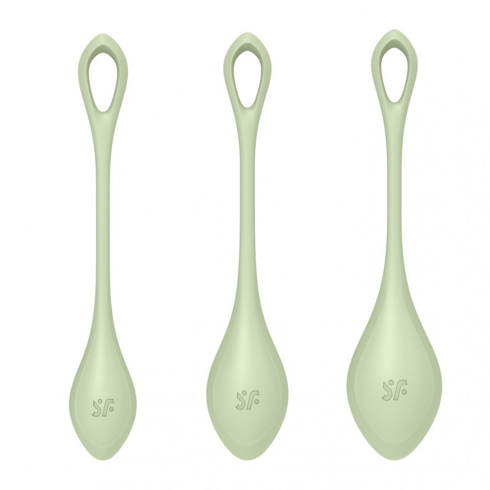 Вагинальные тренажеры - Набор йони бусин Satisfyer Yoni Power 2 Light Green (мятая упаковка) 4