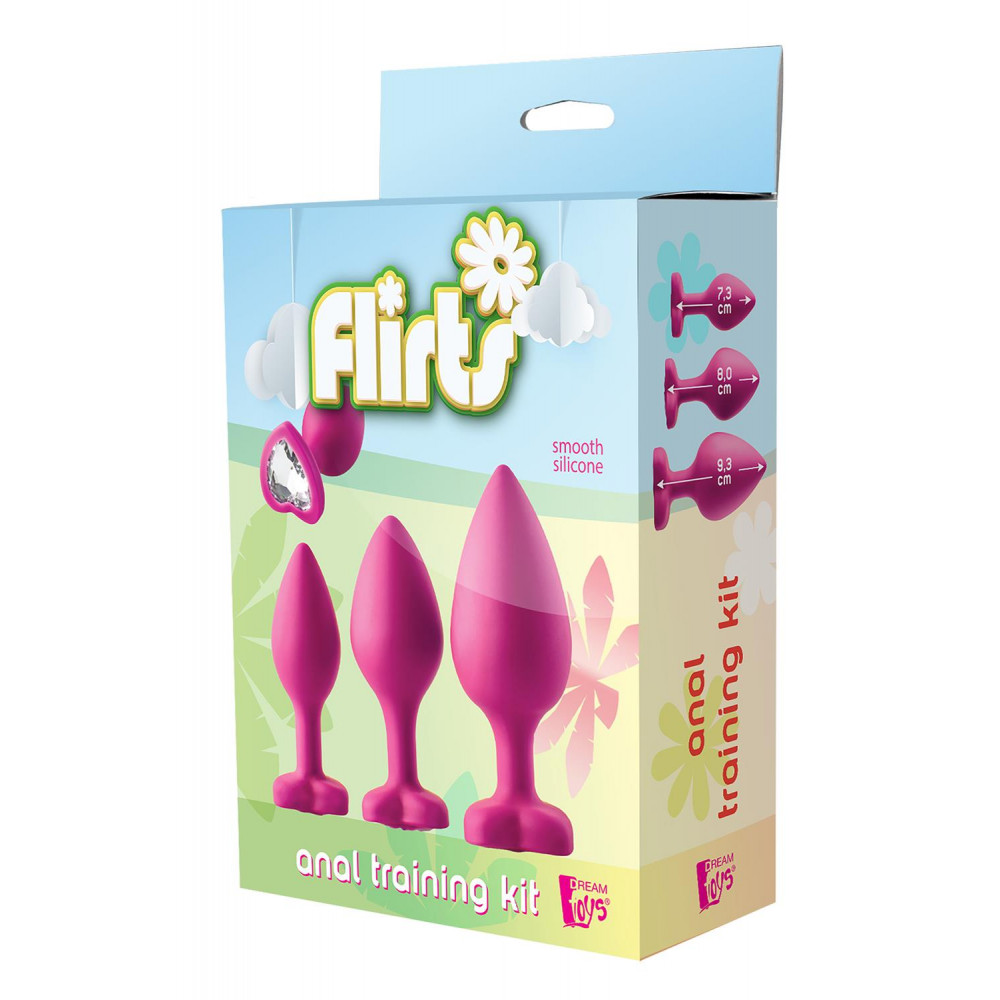 Анальная пробка - Набор анальных пробок Dream Toys FLIRTS PINK 3