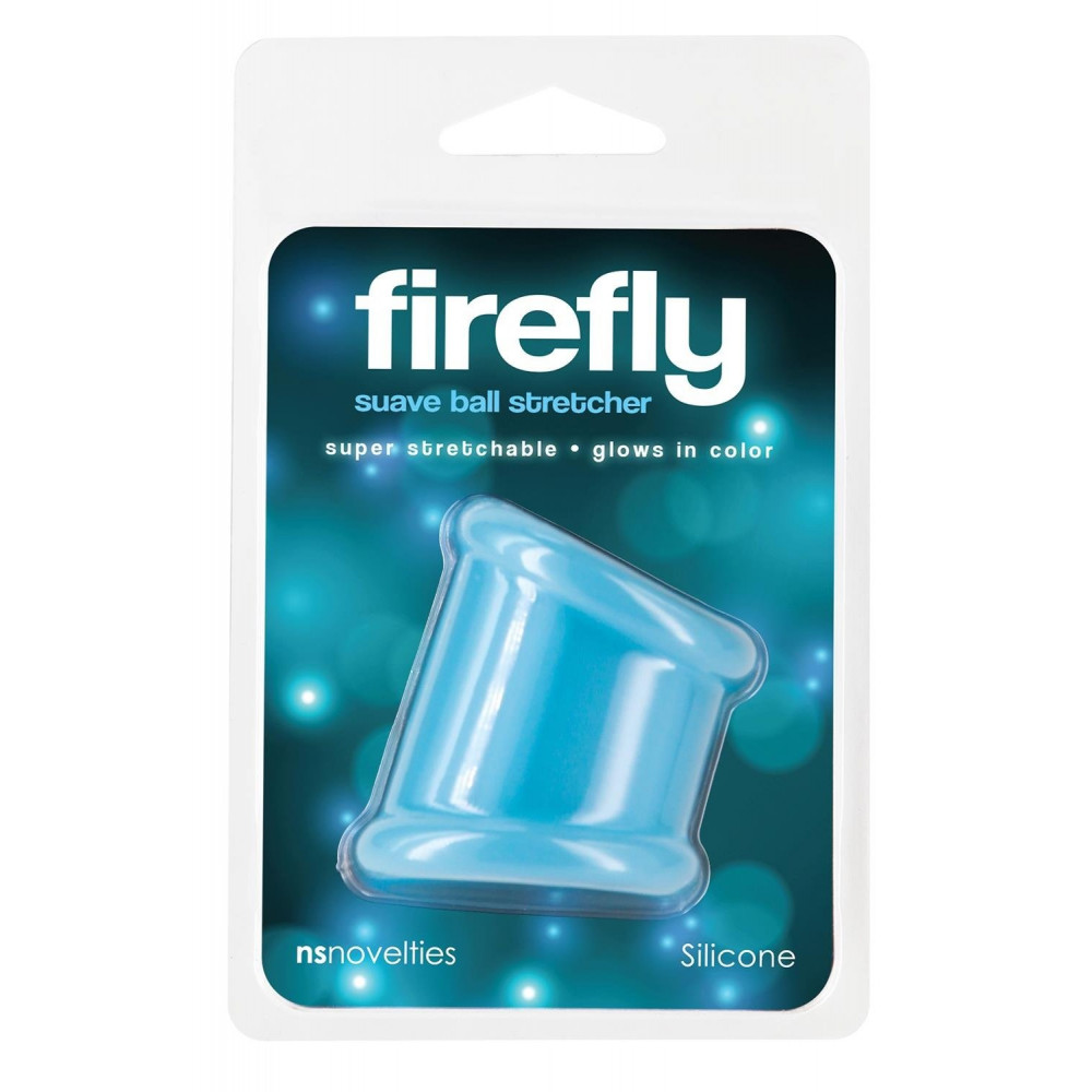 Секс игрушки - Эрекционная насадка на пенис NS Novelties Firefly светящяяся в темноте, голубая 4