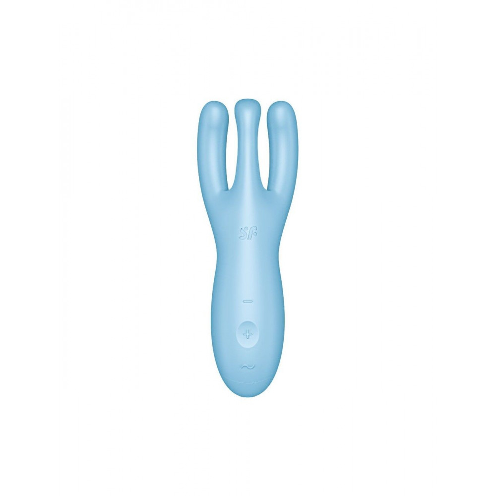 Клиторальный вибратор - Клиторальный смарт вибратор Satisfyer Threesome 4 Blue с тремя пальчиками 3