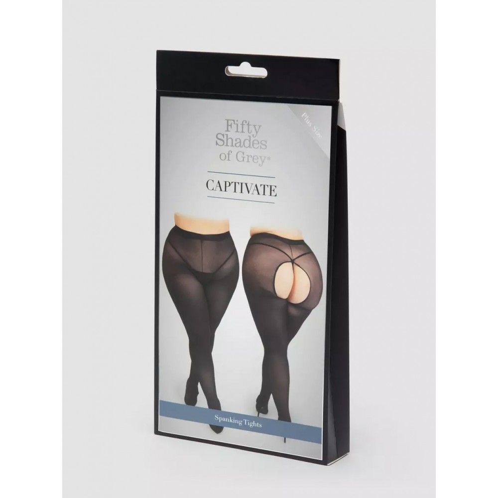 Эротическое белье - Колготы с интимным вырезом Fifty Shades of Grey Captivate Spanking Tights, Plus Size (EU 46-52) 1