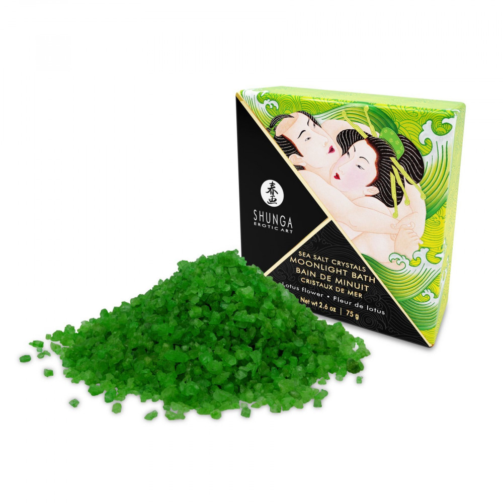 Романтическая атмосфера - Соль для ванны Shunga Moonlight Bath - Lotus Flower (75 гр), соль Мертвого моря, аромамасла 1