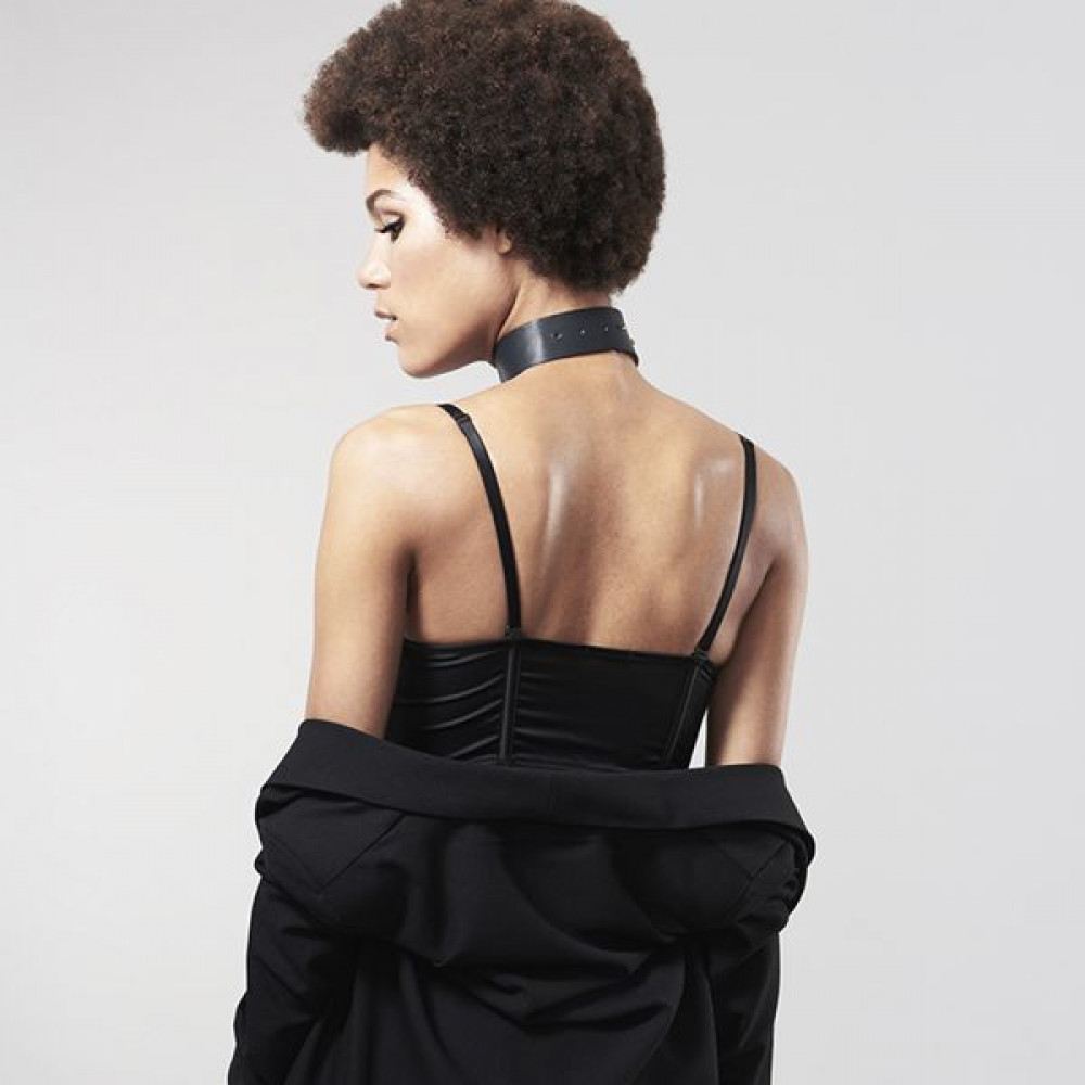 Чокеры, портупеи - Чокер Bijoux Indiscrets MAZE - Wide Chocker Black 1