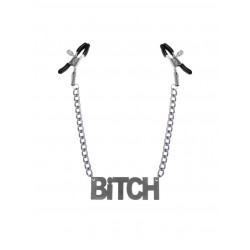 Зажимы для сосков Bitch, Feral Feelings - Nipple clamps Bitch, серебро/черный