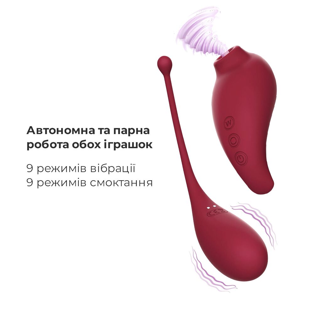 Вибраторы вакуумные - Смарт игрушка Adrien Lastic Inspiration: виброяйцо и вакуумный стимулятор с управлением со смартфона 4