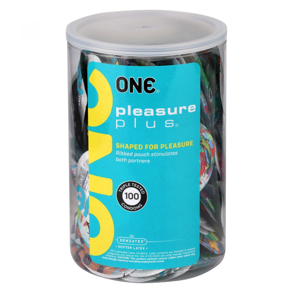 Презервативы - Набор презервативов ONE Pleasure Plus 100 шт, мегапак тюб