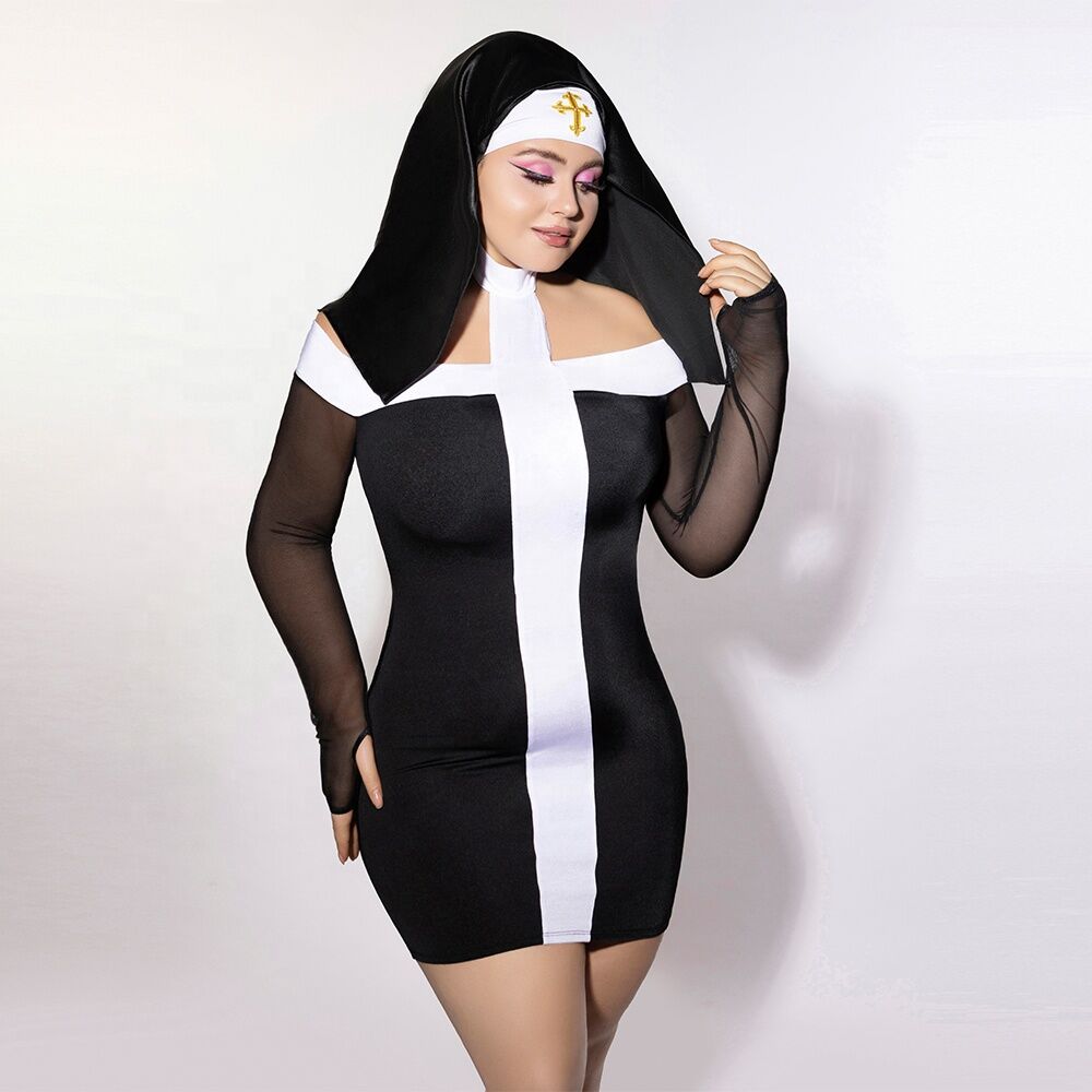 Эротические костюмы - Эротический костюм монашки JSY P61130 Plus Size 1