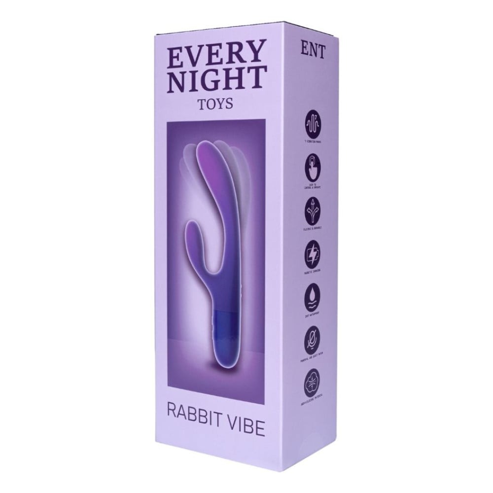 Секс игрушки - Вибратор кролик Every Night Toys для точки G, сине-фиолетовый градиент 2
