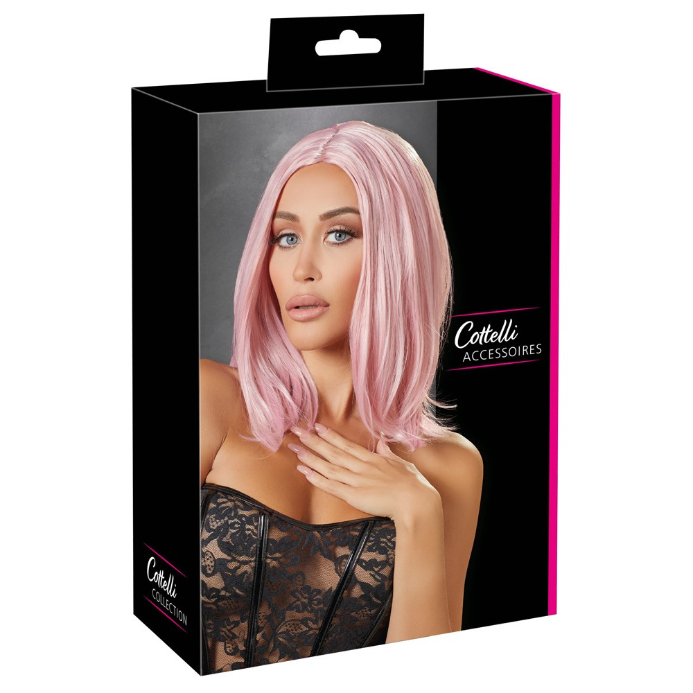 Аксессуары для эротического образа - Парик розовый Wig, bob, pink 3