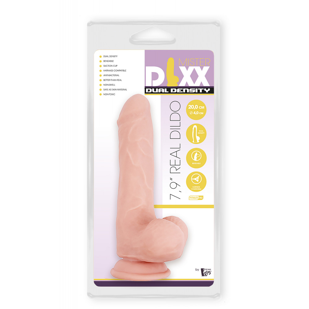 Эротическое белье - Фаллоимитатор с двойной плотностью MR. DIXX 7.9 INCH DUAL DENSITY DILDO 3