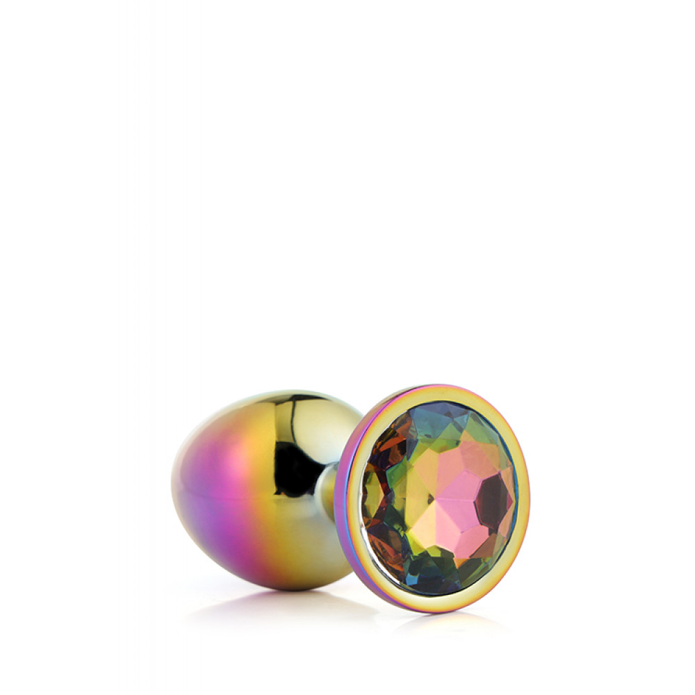 Анальная пробка со стразом - DT21781 Радужная анальная пробка GLEAMING LOVE MULTICOLOUR PLUG SMALL 1