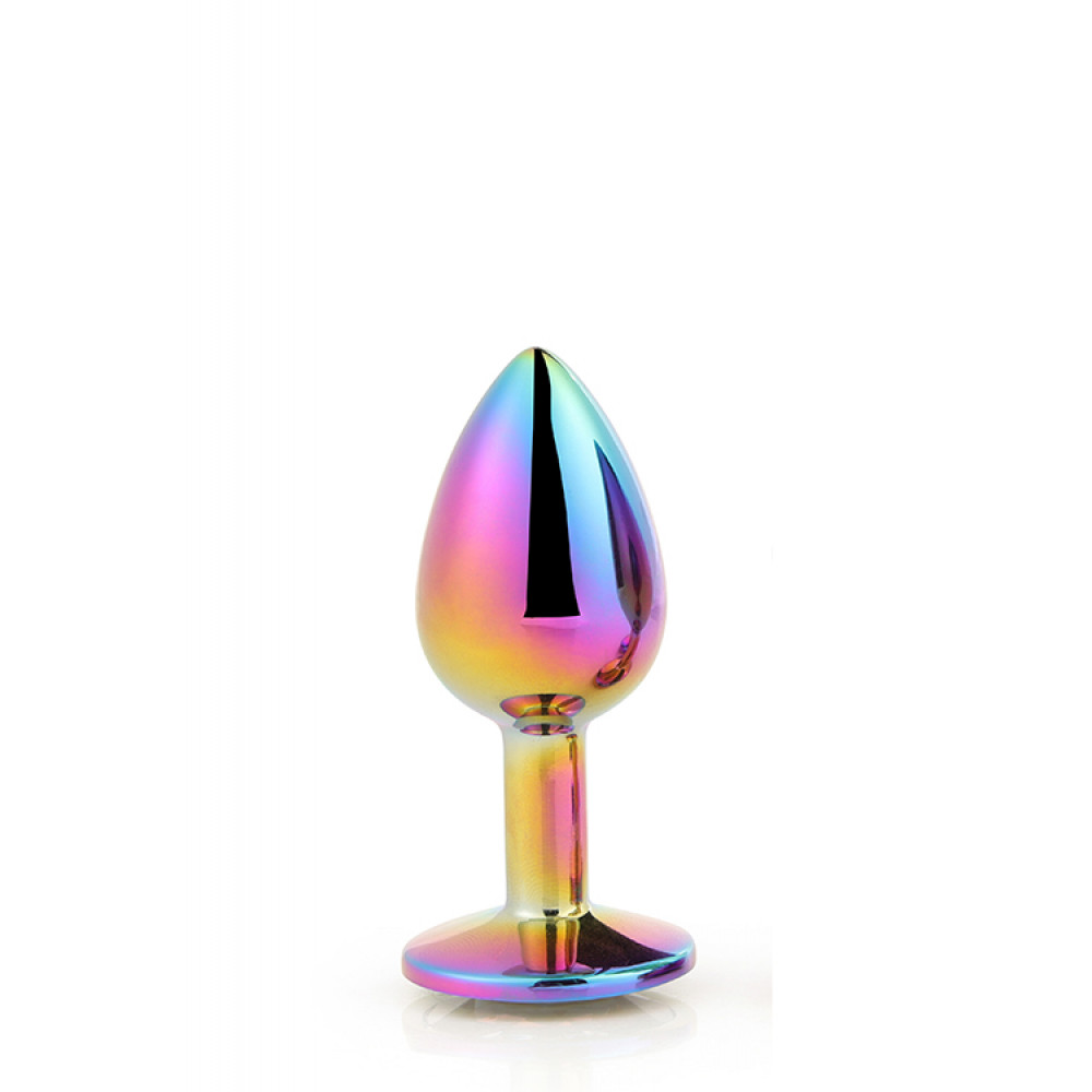 Анальная пробка со стразом - DT21781 Радужная анальная пробка GLEAMING LOVE MULTICOLOUR PLUG SMALL 2