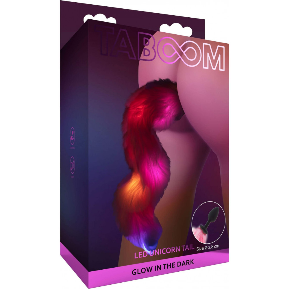 Анальные игрушки - Анальная пробка с хвостом и подсветкой Taboom Unicorn Tail & Buttplug LED 4