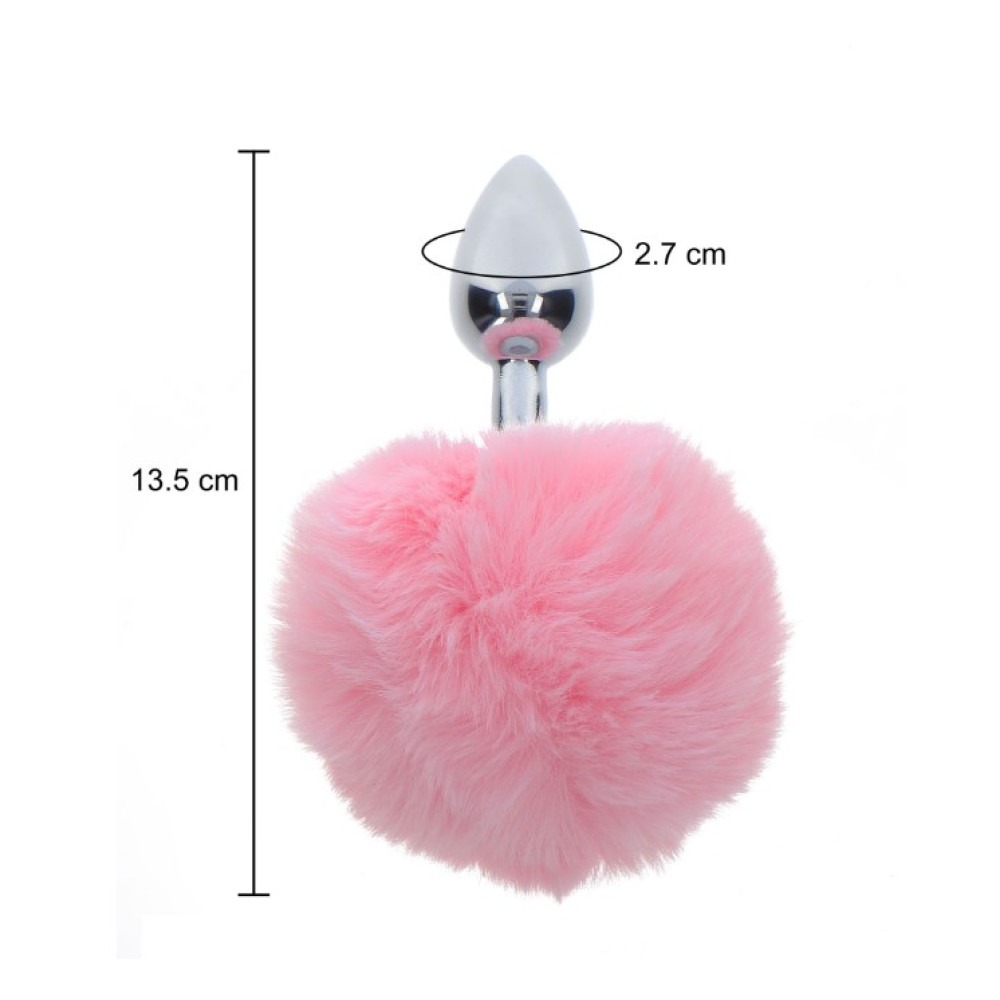 Секс игрушки - Анальная пробка с кроличьим хвостиком Taboom Bunnytail Buttplug, розовый 2