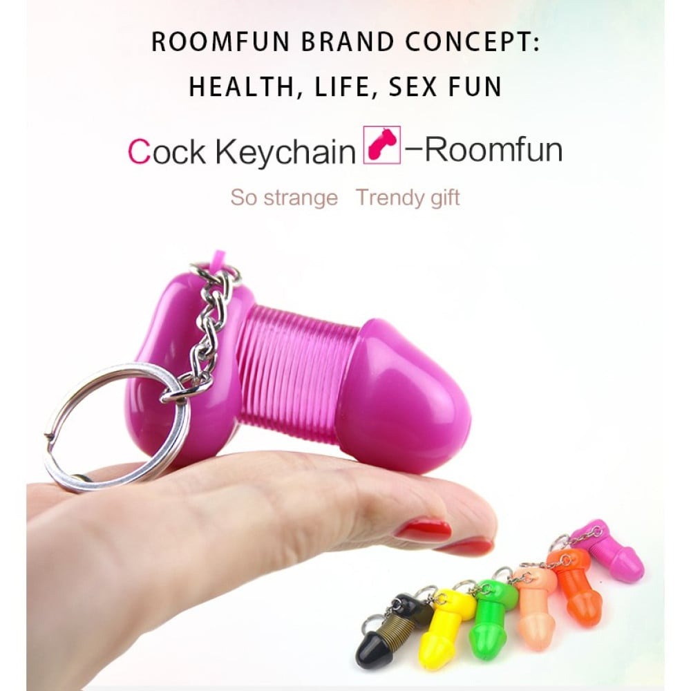 Секс игрушки - Брелок в форме пениса Roomfan с пружинкой, розовый