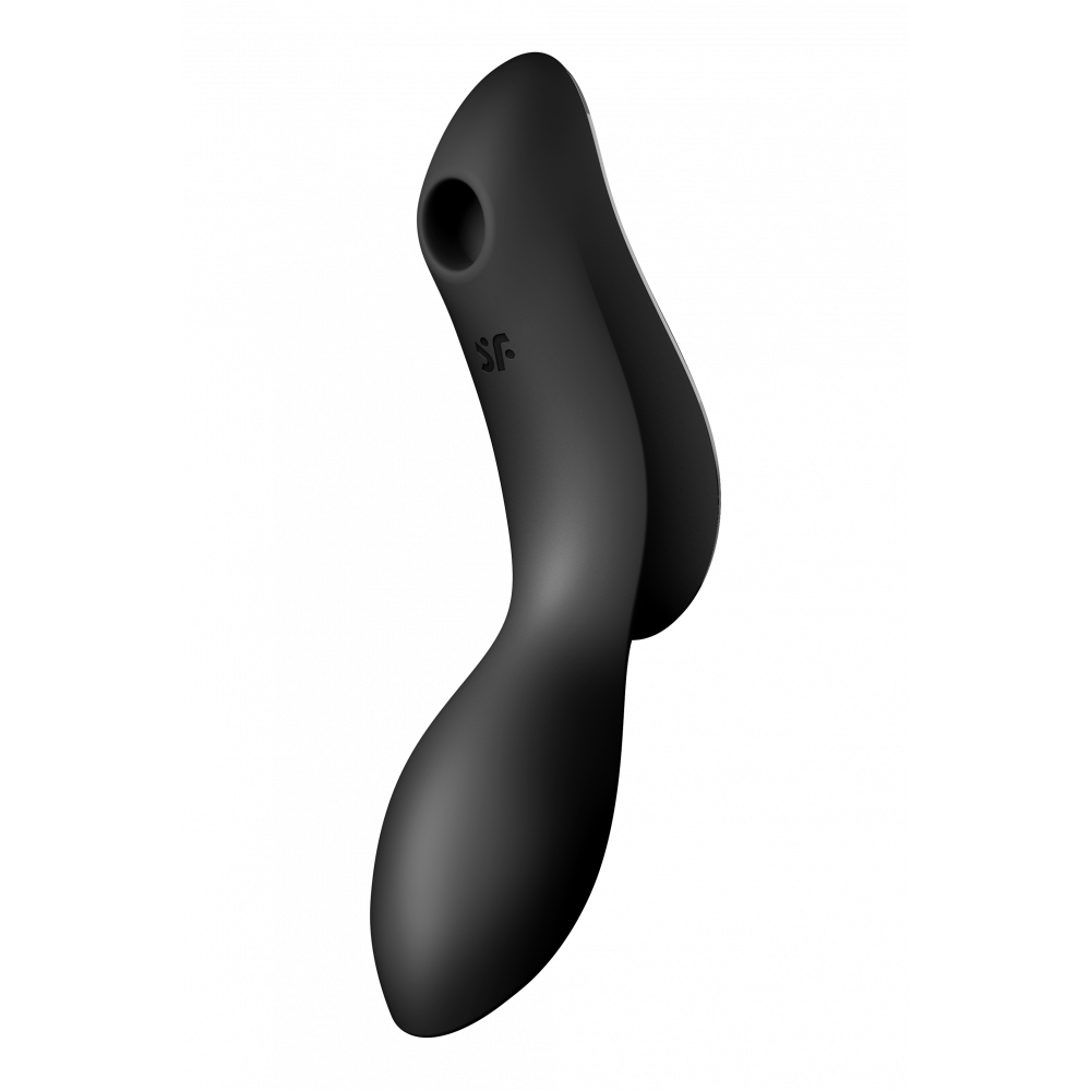 Вибраторы вакуумные - Двойной вибратор с вакуумной стимуляцией SATISFYER CURVY TRINITY 2 BLACK
