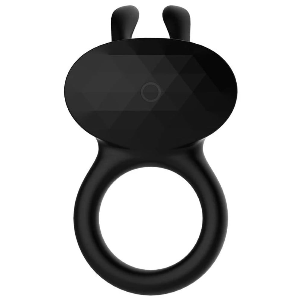 Секс игрушки - Эрекционное виброкольцо Every Night Toys Diamond The Duke с ушками для клитора, черное 2