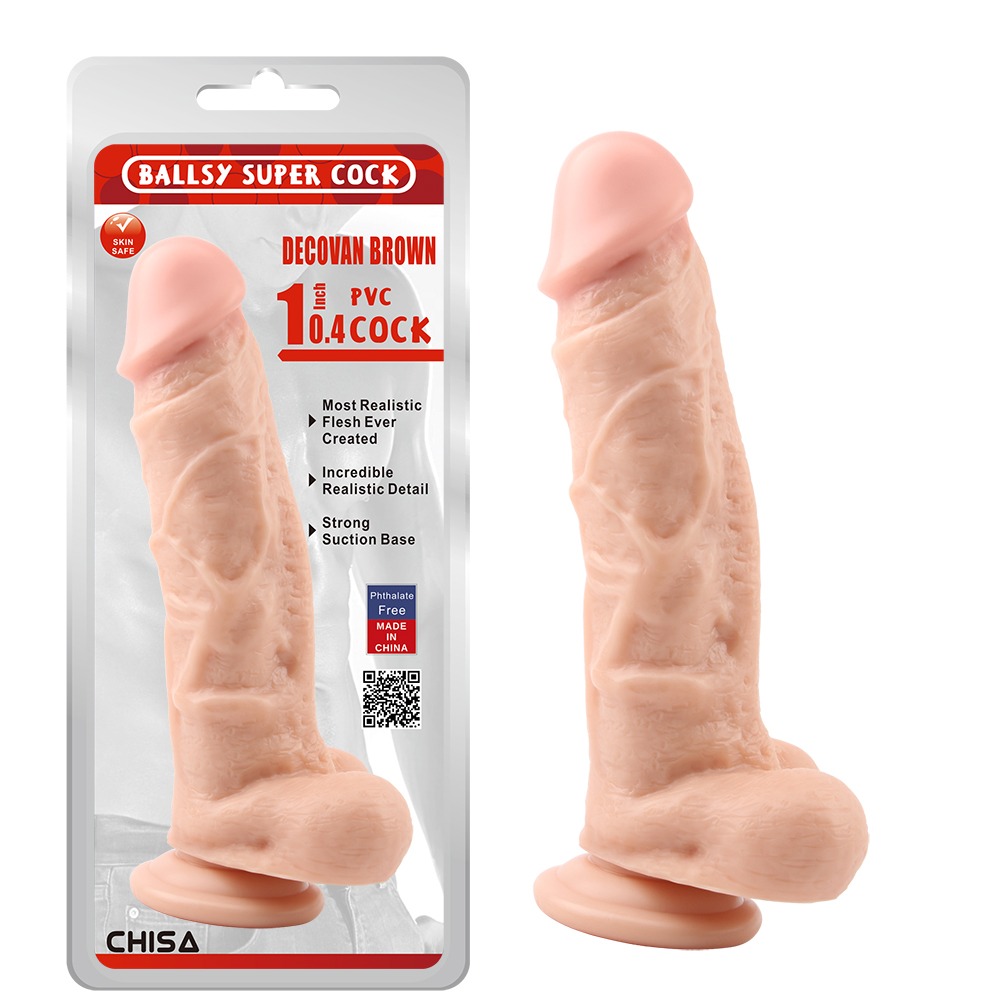 Секс игрушки - Фаллоимитатор с яичками на присоске Chisa Ballsy Super Cock, телесный