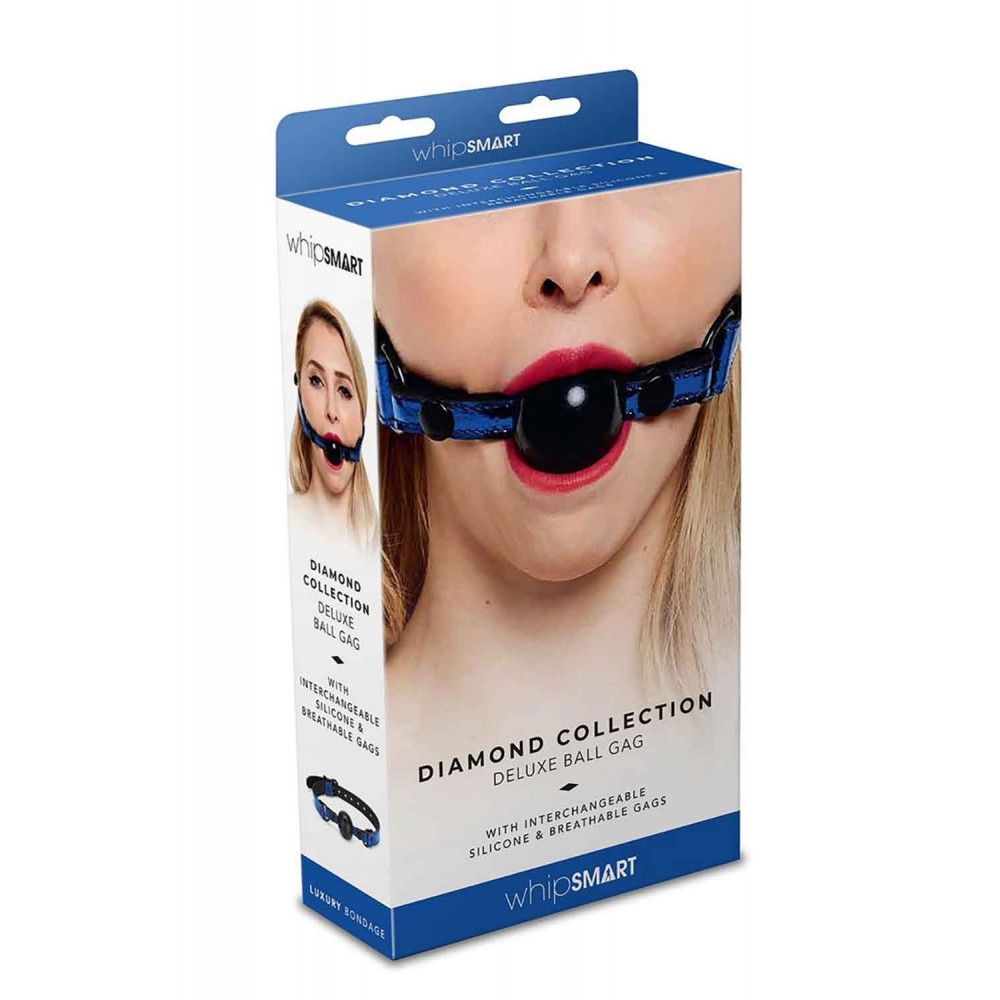 Кляп - Кляп WHIPSMART DIAMOND BALL GAG BLUE 2