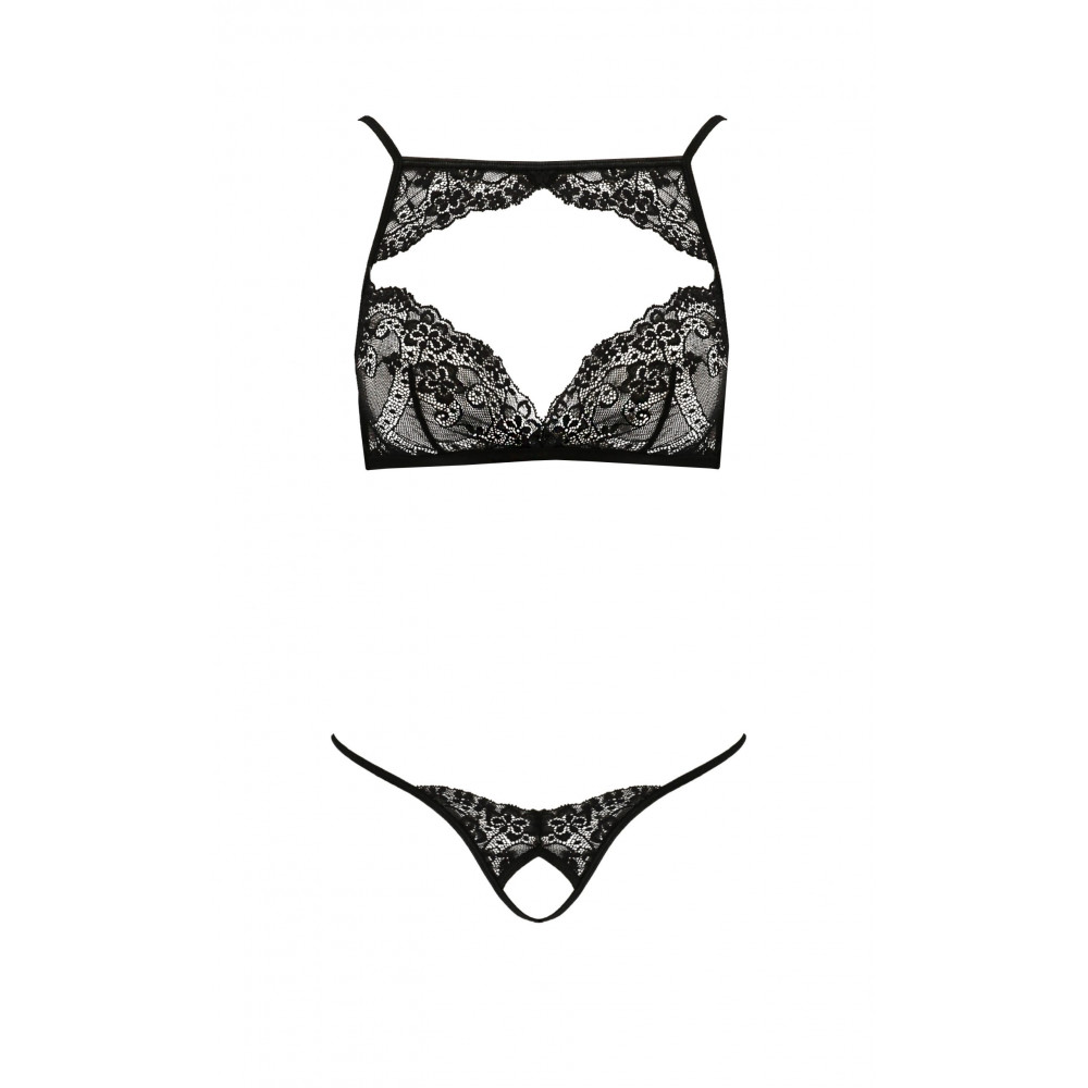 Эротическое белье - Комплект белья с декоративным элементом VERONIQUE SET black S/M - Passion 2