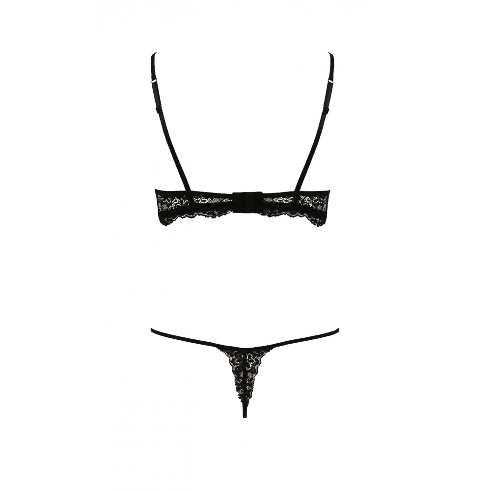 Эротическое белье - Комплект белья с декоративным элементом VERONIQUE SET black S/M - Passion 3