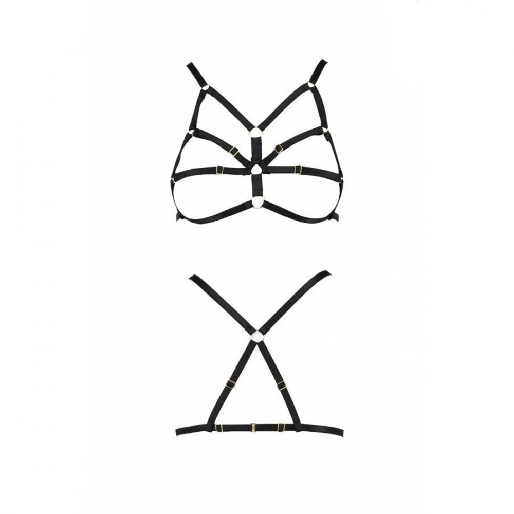 Женское эротическое белье - Бюстгальтер-стрепы ARMANDA BRA black L/XL - Passion Exclusive 1
