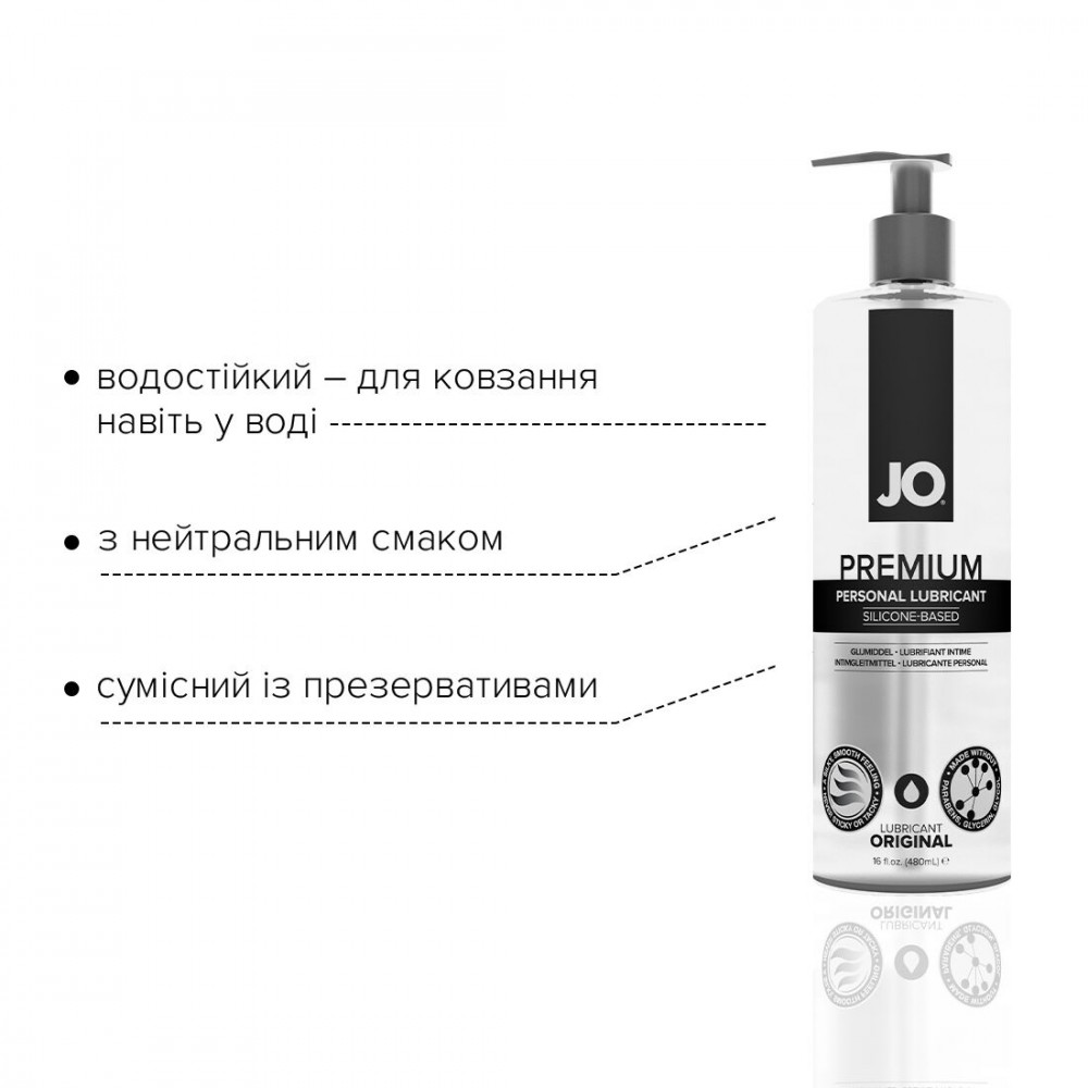 Смазки на силиконовой основе - Лубрикант на силиконовой основе System JO PREMIUM — ORIGINAL (480 мл) без консервантов 2