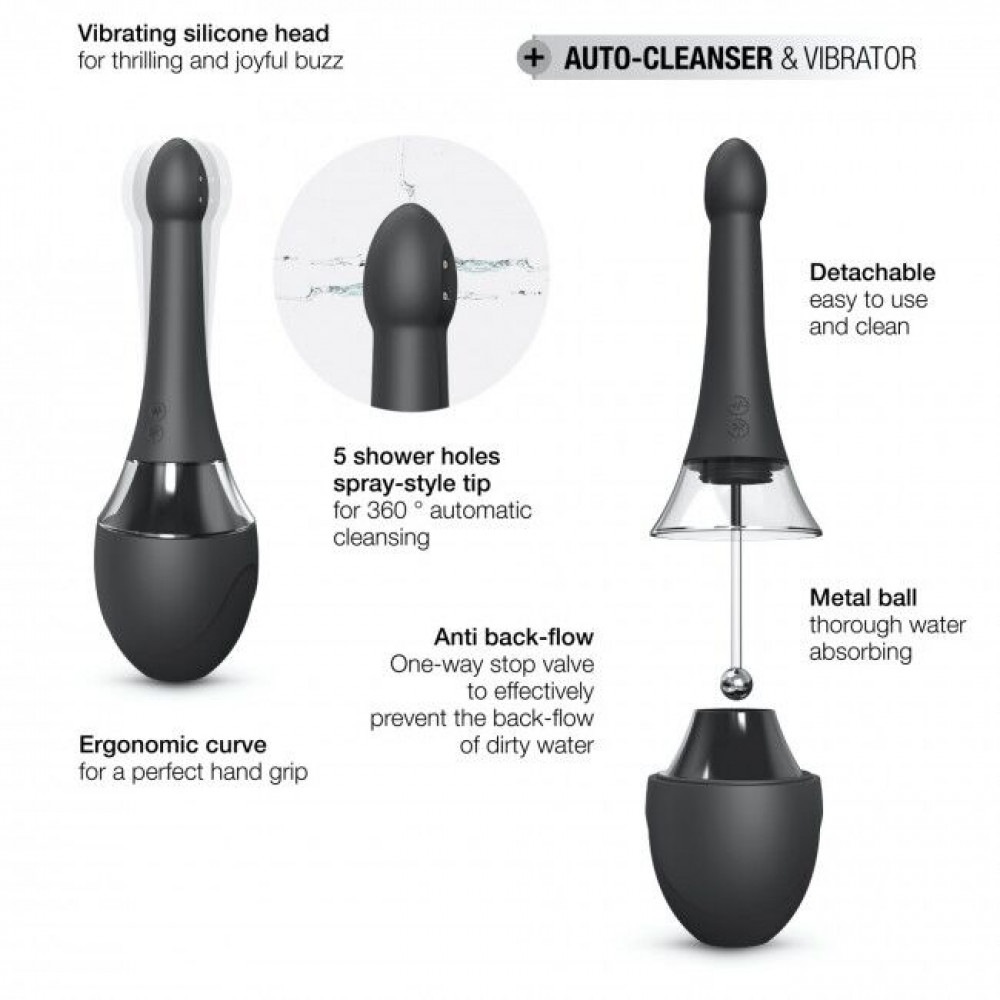 Интимная косметика - Автоматический анальный душ-вибратор Dorcel Douche Mate Pro 5