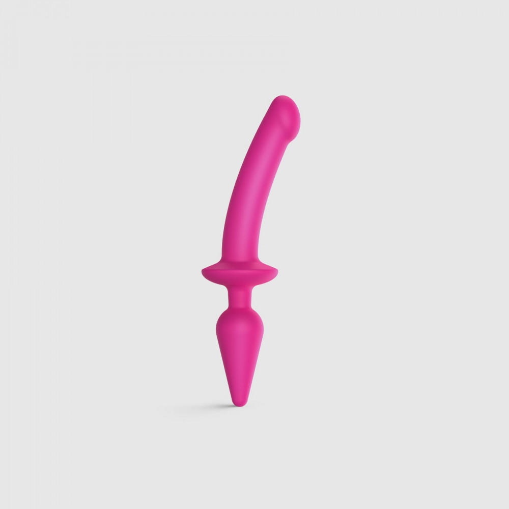 Анальная пробка - Анальная пробка с дилдо 2в1 Strap-On-Me SWITCH PLUG-IN DILDO Fuchsia L, диаметр 4,5/3,4 см