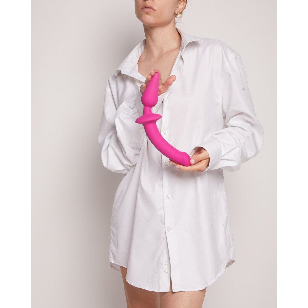 Анальная пробка - Анальная пробка с дилдо 2в1 Strap-On-Me SWITCH PLUG-IN DILDO Fuchsia L, диаметр 4,5/3,4 см 1