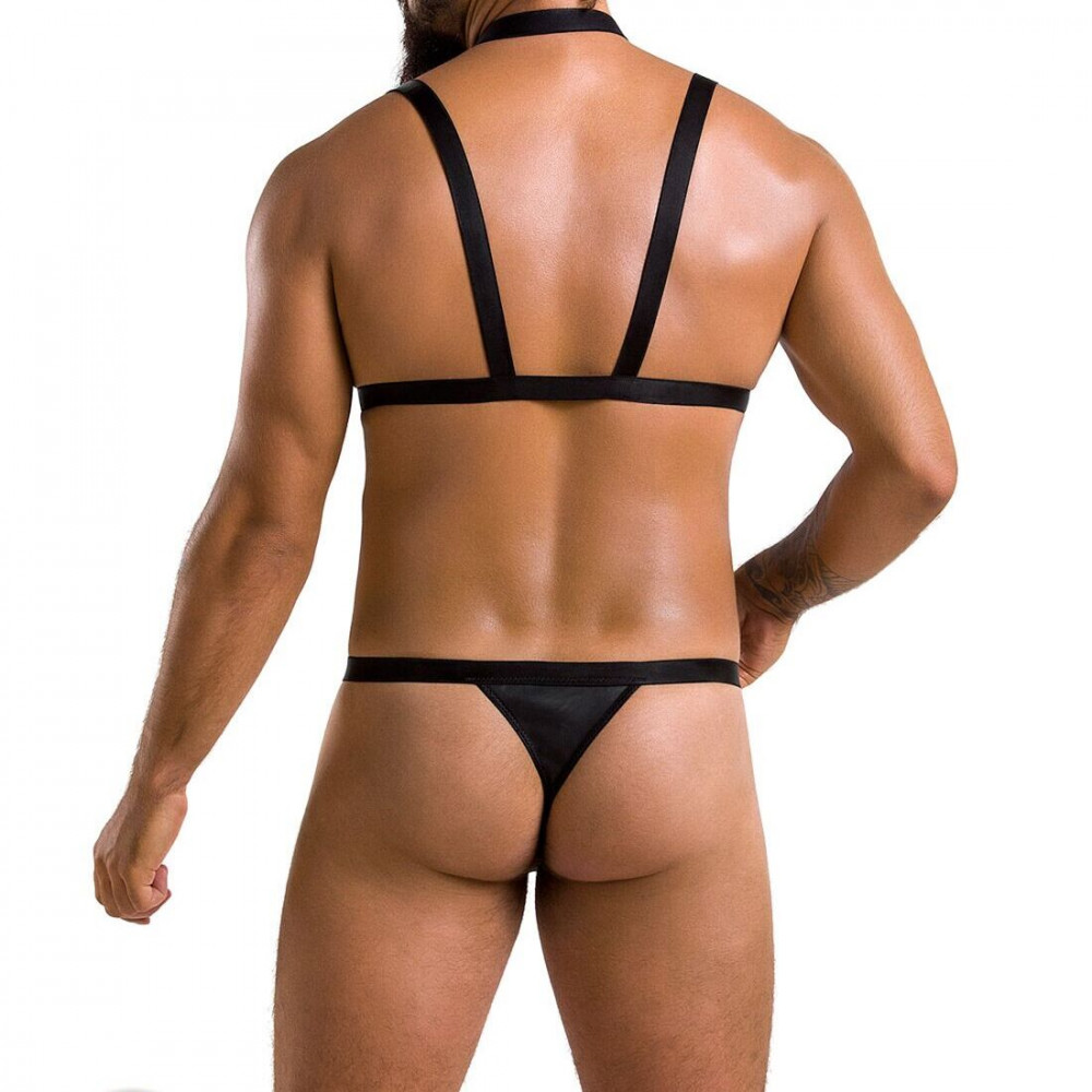 Стринги, трусы и шорты - Комплект мужского белья из стреп Passion 039 Set Andrew L/XL Black, стринги, шлейка 5
