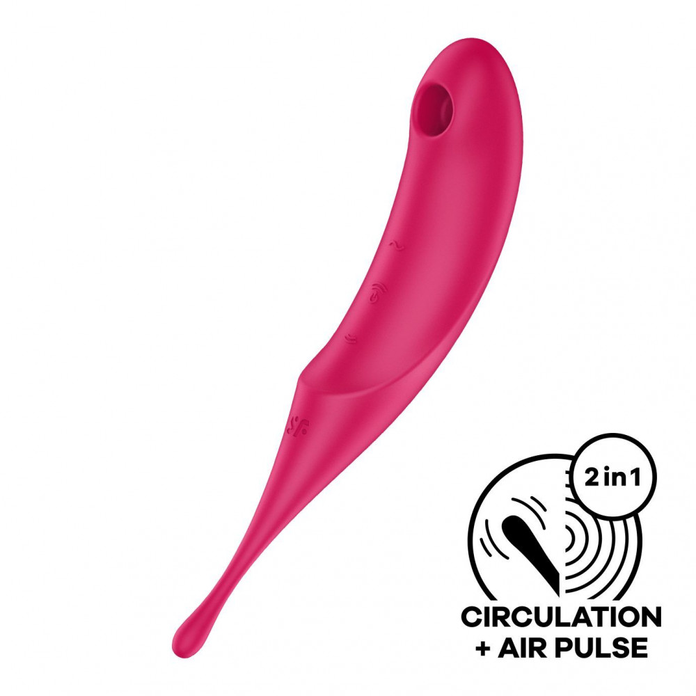 Вибраторы вакуумные - Вибратор для клитора с вакуумной стимуляцией Satisfyer Twirling Pro Red