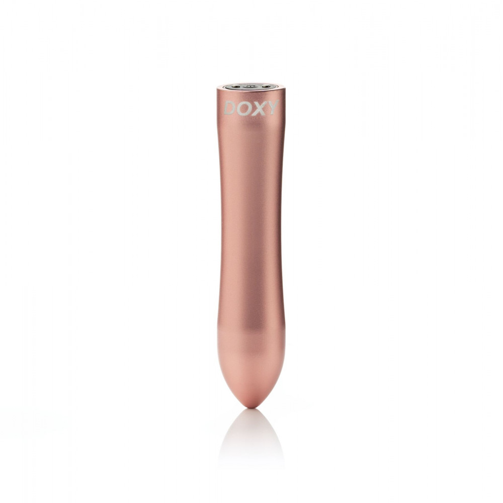 Клиторальный вибратор - Мощная вибропуля DOXY ROSE GOLD в металлическом кейсе, ультрагладкая, 7 режимов