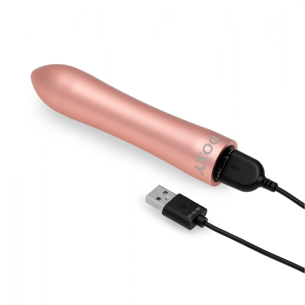 Клиторальный вибратор - Мощная вибропуля DOXY ROSE GOLD в металлическом кейсе, ультрагладкая, 7 режимов 4
