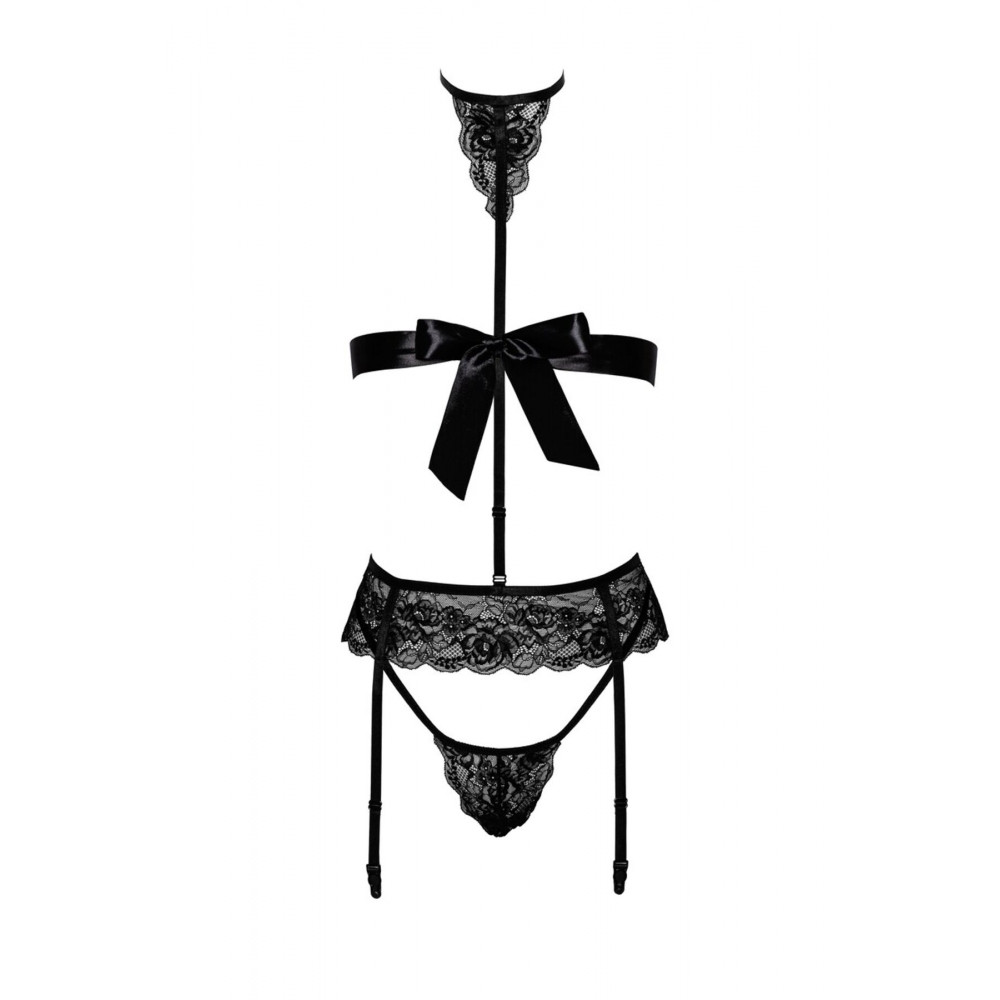 Эротические комплекты - Комплект Kissable Bondage Kiss Set Black L/XL 8