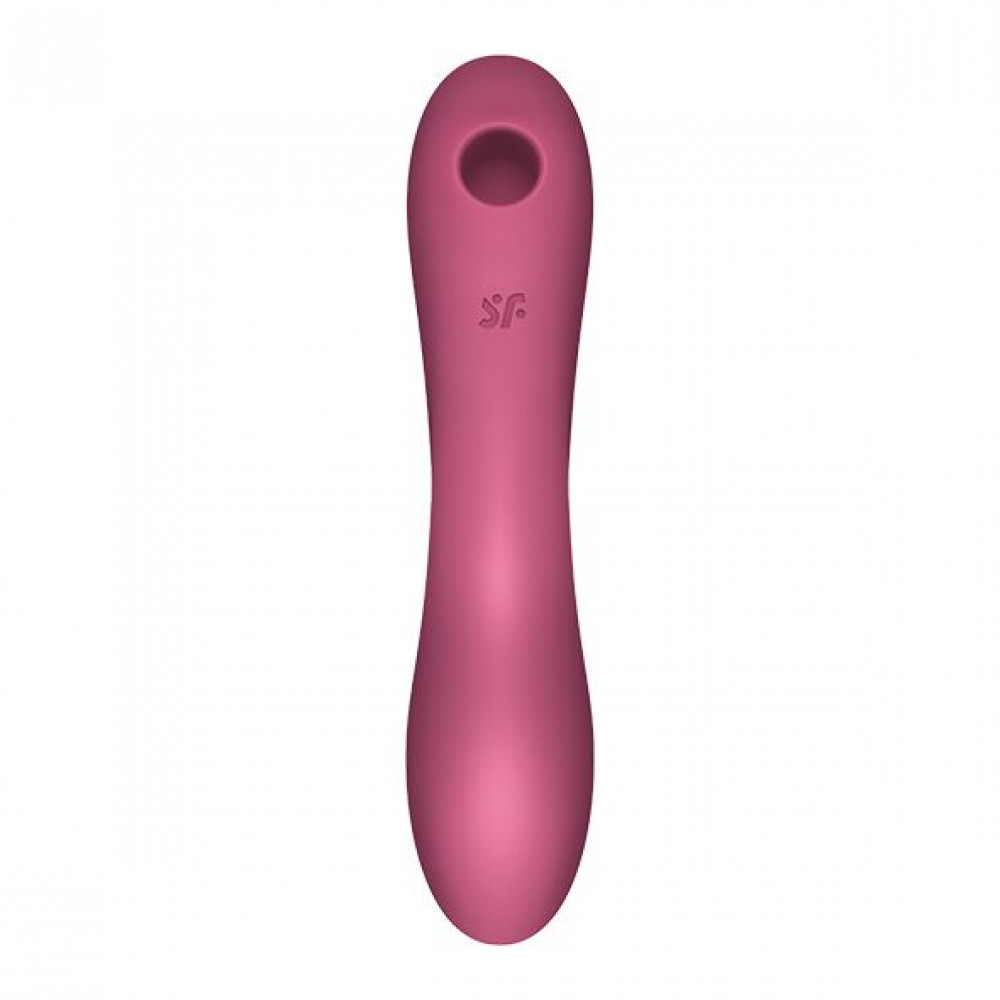 Вибраторы вакуумные - Вакуумный стимулятор с вибрацией Satisfyer Curvy Trinity 3 Red 3
