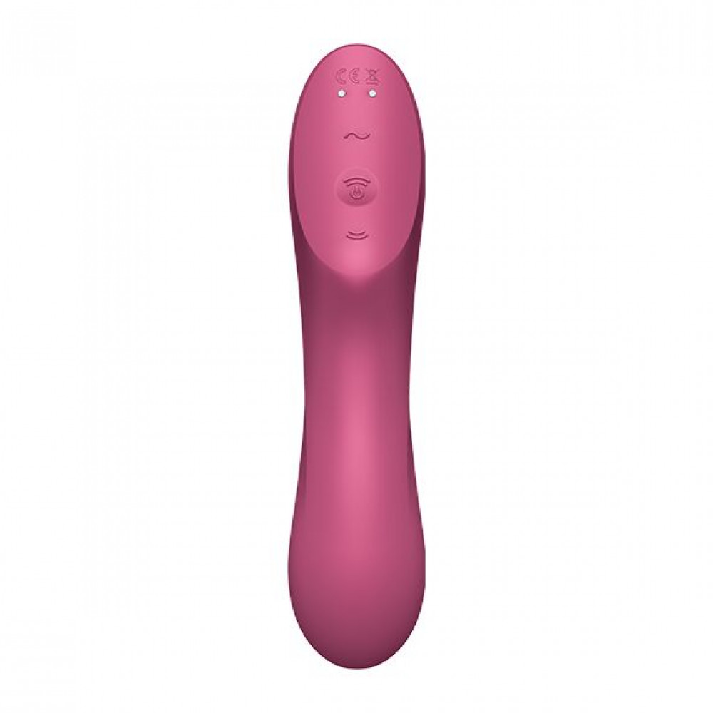 Вибраторы вакуумные - Вакуумный стимулятор с вибрацией Satisfyer Curvy Trinity 3 Red 2