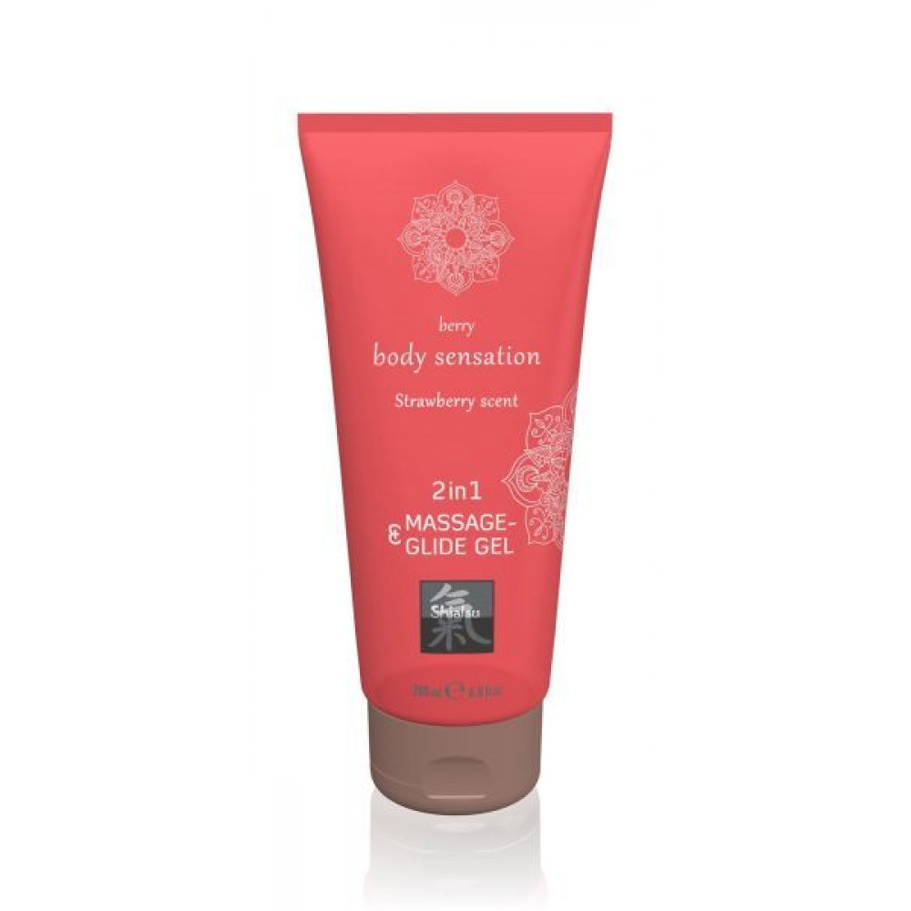  - Лубрикант и массажное масло 2 в 1 Massage-& Glide gel 2in1 Strawberry scent, 200 мл