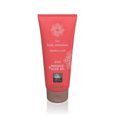 Лубрикант и массажное масло 2 в 1 Massage-& Glide gel 2in1 Strawberry scent, 200 мл