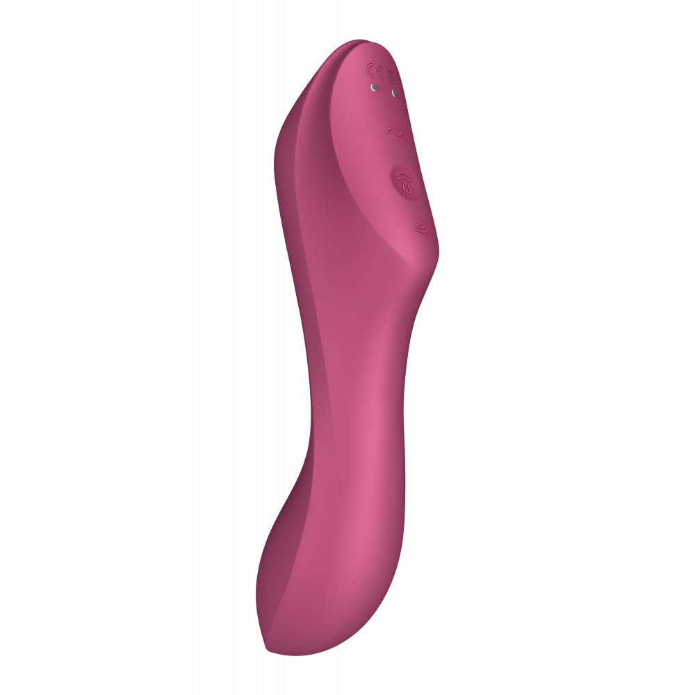 Вибраторы вакуумные - Двойной вибратор с вакуумной стимуляцией SATISFYER CURVY TRINITY 3 RED 2