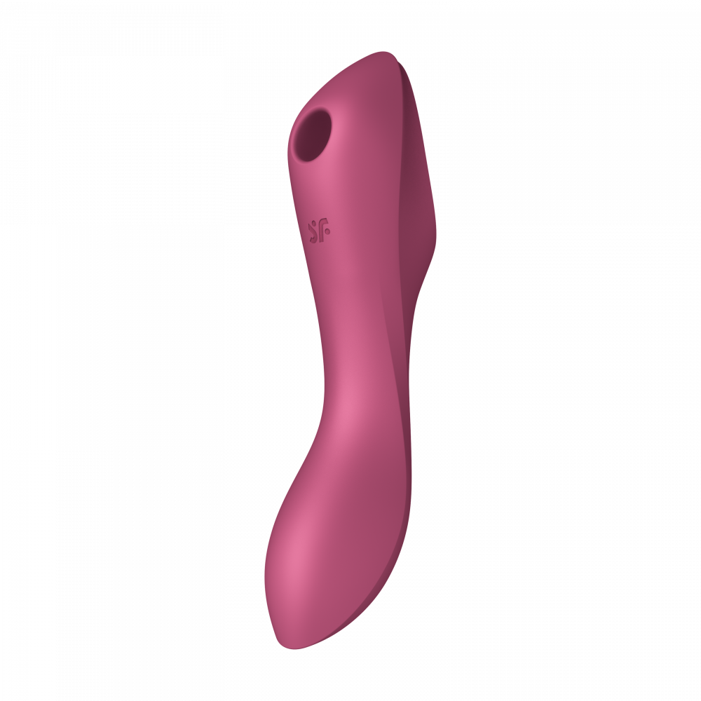 Вибраторы вакуумные - Двойной вибратор с вакуумной стимуляцией SATISFYER CURVY TRINITY 3 RED