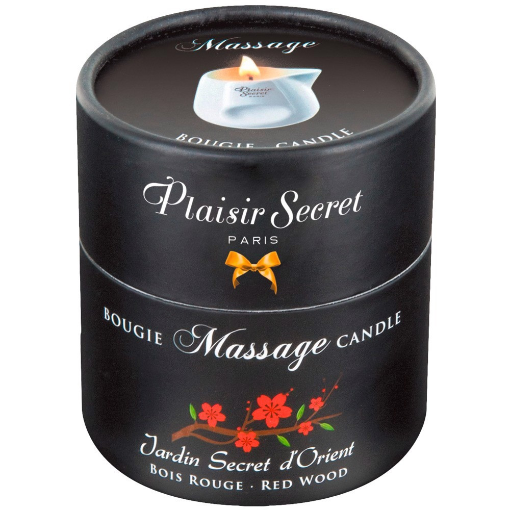 Лубриканты - Массажная свеча Plaisirs Secrets Red Wood с ароматом Красного дерева, 80 мл 2