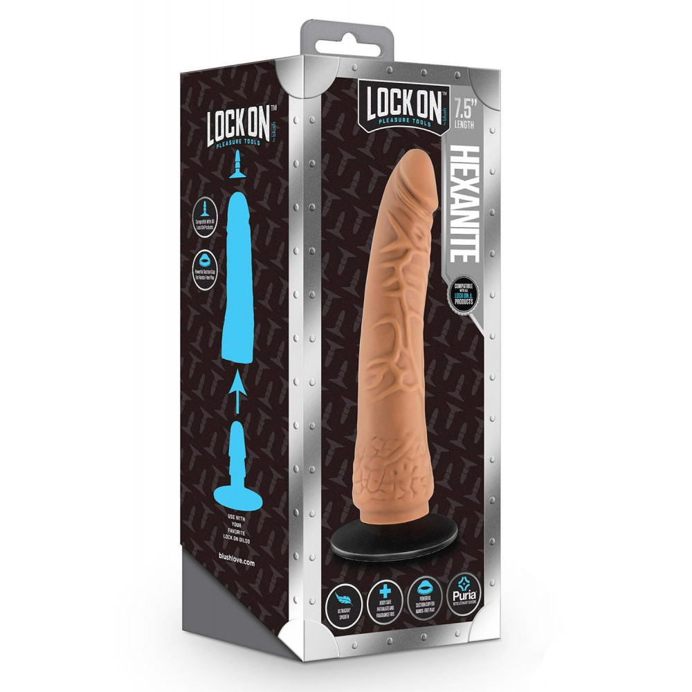 Секс игрушки - Реалистичный фаллоимитатор, LOCK ON HEXANITE DILDO WITH 1