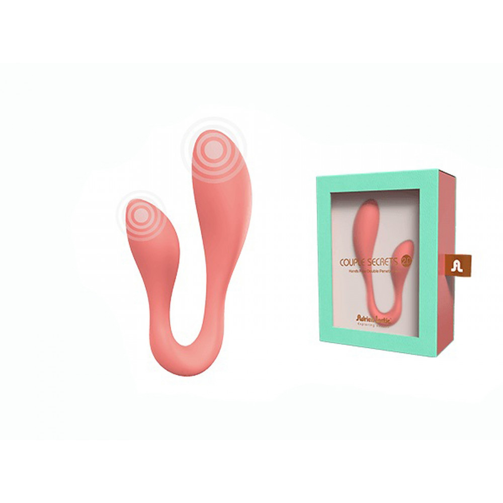 Секс игрушки - Смарт-стимулятор Adrien Lastic Couple Secrets II + APP для клитора и точки G, коралловый 5